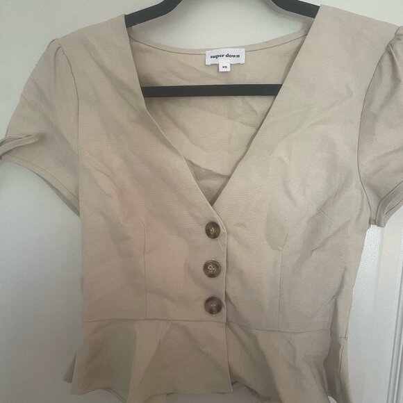 Superdown x REVOLVE Alana Button Front Top in Toast - Picture 3 of 5